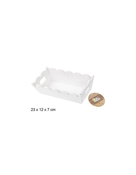 CAJA MADERA ONDULADA RECTANGULAR BLANCA 23X12CM