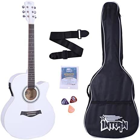 Juârez JRZ38C/WH 6 Strings Acoustic Guitar 38 Inch Cutaway, Right ...