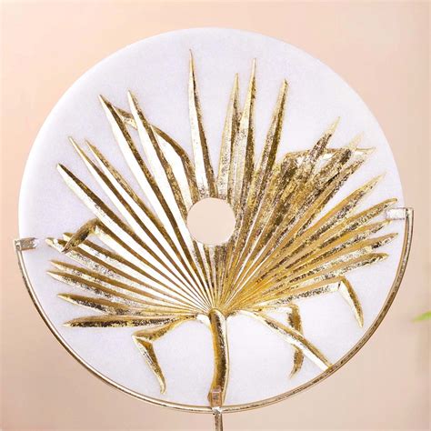 Palm Leaf Resin Disc Luxe Table Decor Online - Premium Decor Object ...