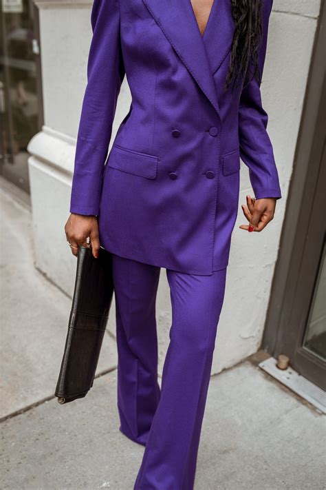 HOW TO STYLE A PANT SUIT FOR WOMEN | Purple suits, Suits for women ...