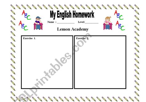 Image result for English Homework Worksheets