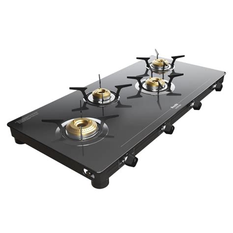 Preethi Luxe Max 4 Burner Glass Top Gas Stove With Driptray Less ...