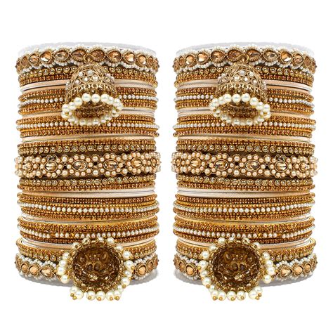 Set of 2 Rich Texture bangle set with Jhumki Borders by Leshya ...