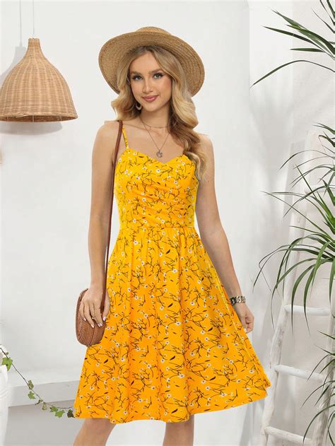 Casual Spaghetti Strap Ruched Flowy Summer Sundresses With Pockets ...