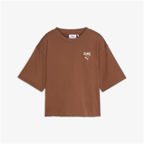 Buy Puma Brown Mushroom X-Girl T-shirt for Women Online | Superkicks