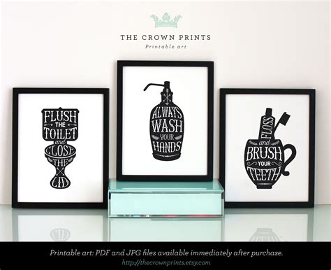 Printable Bathroom Wall Art