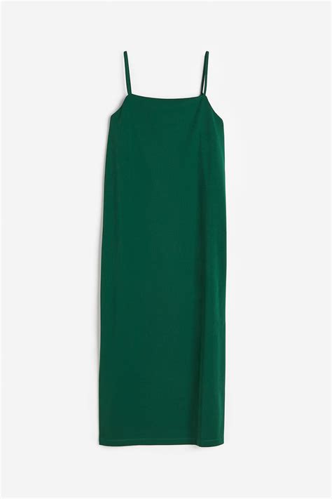 Women's Dark green Jersey slip dress | H&M IN