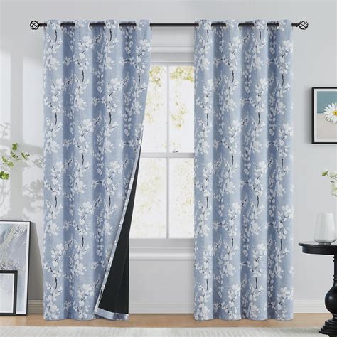 Buy BFAM Floral Print 100% Blackout Curtain with Black Linning at Back ...