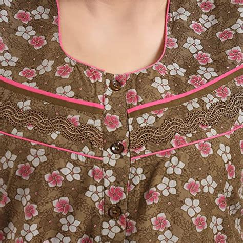 Buy Nightspree Women's Cotton Printed Nighty/ Nighties /A-line Nighty ...