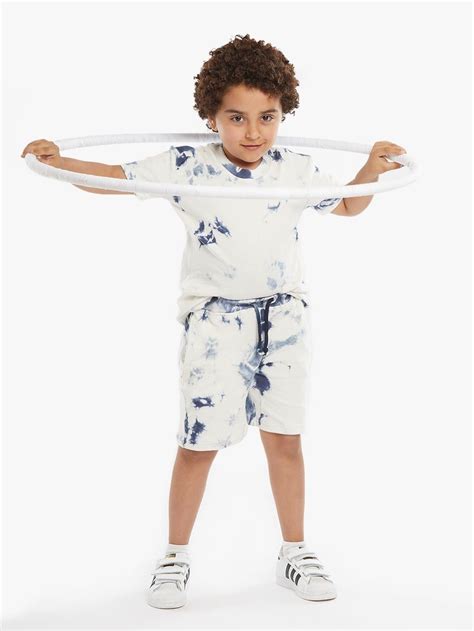 Buy White Blue Hand Tie and Dye Unisex T-Shirt- For Kids | PTA425 ...