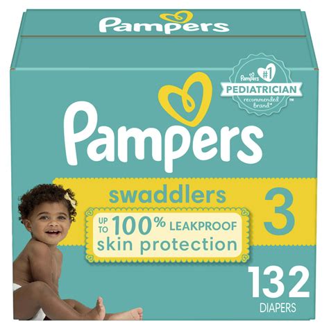 Pampers Swaddlers Diapers Size 3, 132 Count - Leakproof ...