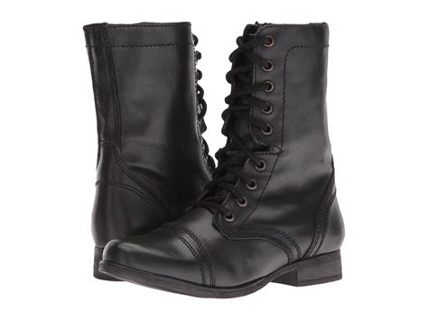 Steve Madden Leather Troopa Combat Boot in Black - Lyst