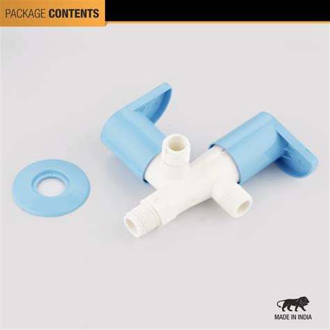 Indigo Curve Two Way Angle Valve PTMT Faucet (Double Handle) - by Ruhe®