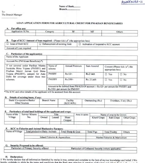 [Apply] PM Kisan Credit Card (KCC) Scheme Application Form 2024 PDF ...