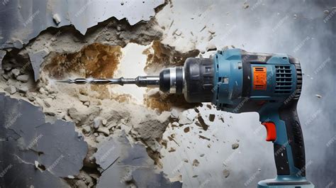 Premium Photo | Rotary hammer drilling into concrete