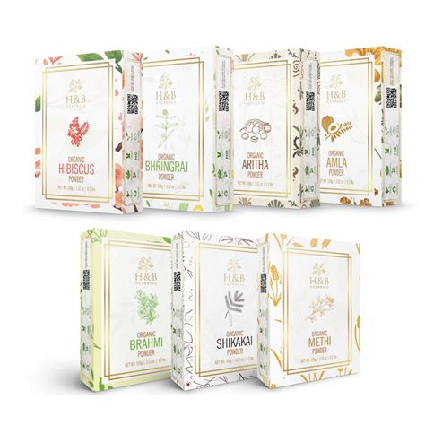 H&B Natural Amla Reetha Shikakai Methi Brahmi BHringraj HIbiscus powder ...