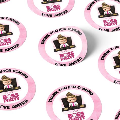 Thank you Stickers | Boss Baby Girls Theme – Ezyprints Studio