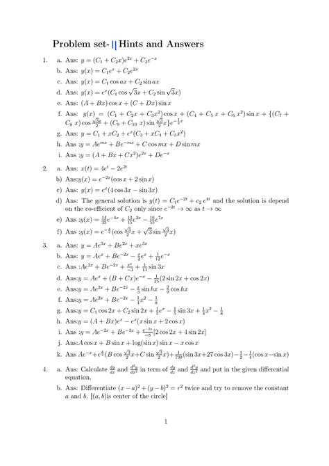 Hint and Answer Tutorial sheet -11 - Problem set-8 Hints and Answers a ...