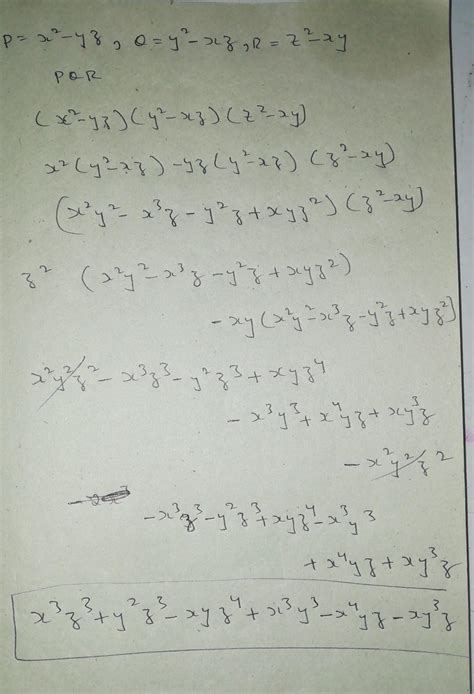 P=equal to x square minus y z cube is equal to y squared minus x z and ...