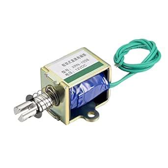 uxcell DC 12V 20N 10mm Stroke Pull Push Type Open Frame Solenoid ...