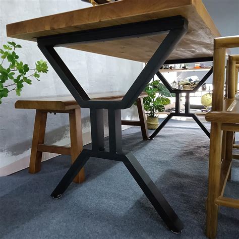 YCCO Industrial Metal Table Legs 28 Inch Hx23.6 Inch W Set of 2,Modern ...