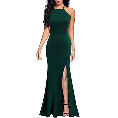 Buy Women's Sexy Spaghetti Straps Slit Formal Long Bridesmaid Maxi ...