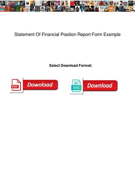 Fillable Online Statement Of Financial Position Report Form Example ...