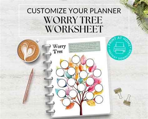 Worry Tree Worksheet, Anxiety Worksheet, Self Care, Mental Health, A5 Digital Download, Wellness ...