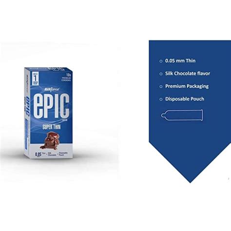 Manforce Epic Condoms Super Thin Silk Chocolate 10 in 1 Pack