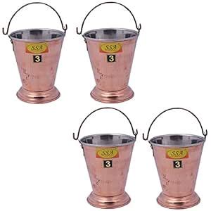 SHIV SHAKTI ARTS 15.5 x 13 X 10 cm Handmade Set of 4 Traditional Steel ...