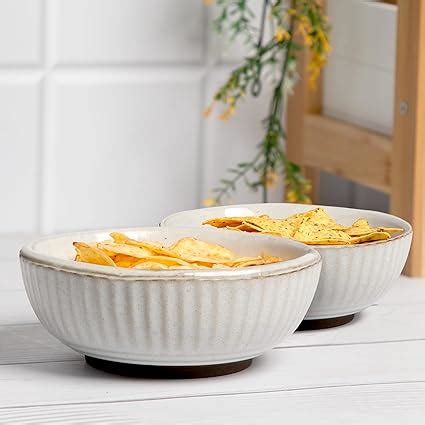 Buy Anko 6" Sable Small Stoneware Bowl | Set of 2 | Soup, Salad ...