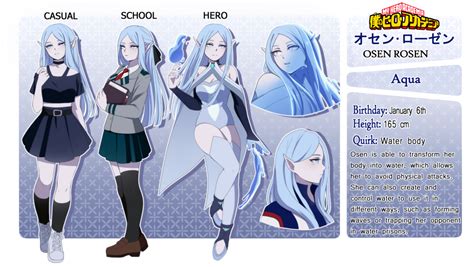[BNHA OC] Osen Rosen Reference sheet by KantaKerro on DeviantArt | Hero ...