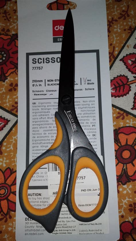Deli E77757 Scissor | 210mm Polished Blade Metal Scissor | Ideal for ...