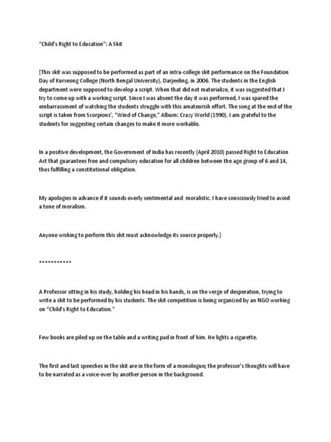 Image result for Example of Skit Script