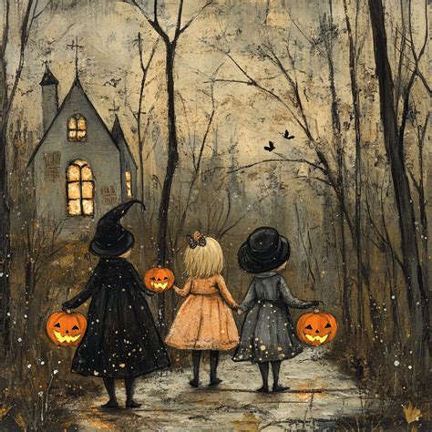 Vintage Kids Trick Or Treat Free Stock Photo - Public Domain Pictures