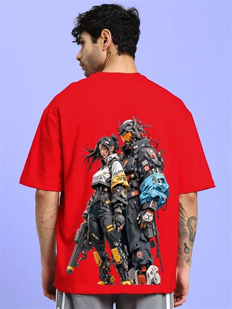 CYBERPUNK OVER-SIZED T-SHIRT RED | Buy Online at Wearduds India