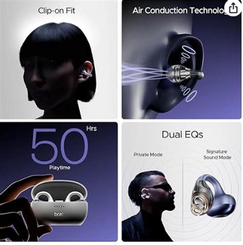 boAt Earbuds Loop OWS - Air Conduction Tech, 50HRS Battery