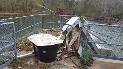 The eel ladder at the Daniels Dam on the Maryland's Patapsco River ...