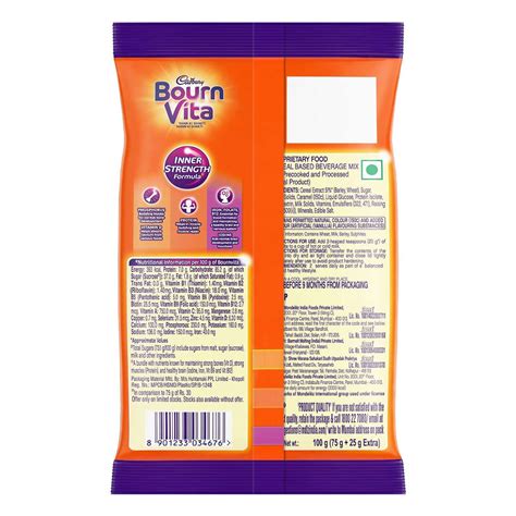 Cadbury Bournvita Health & Nutrition Drink Powder, 75 gm Refill Pack ...