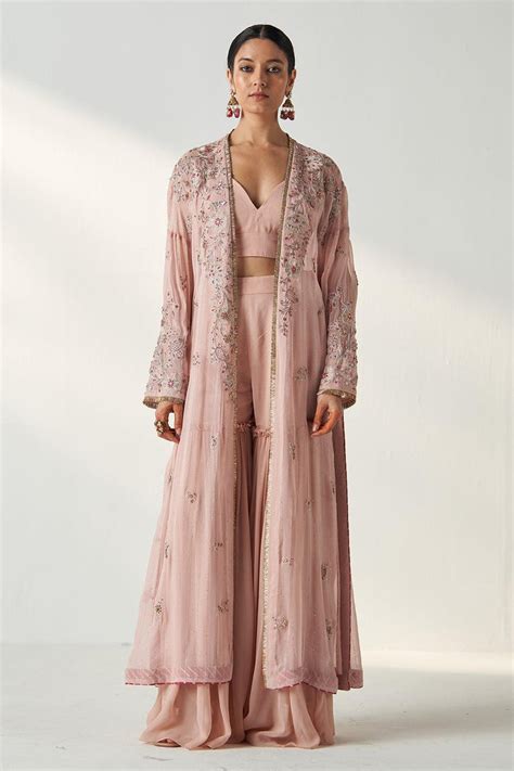 NISHA BLUSH PINK CAPE GHARARA SET – Story Of India