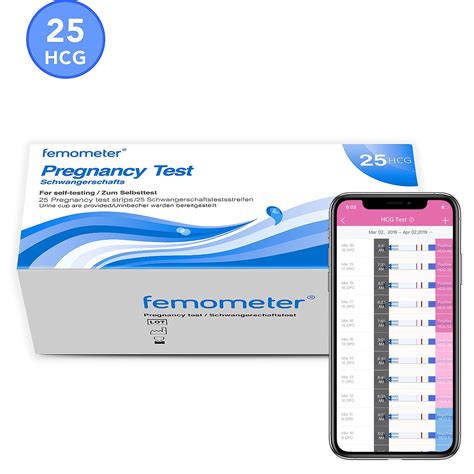 Buy Femometer Sensitive 25 HCG Pregnancy Test Strips, Fast Home Self ...