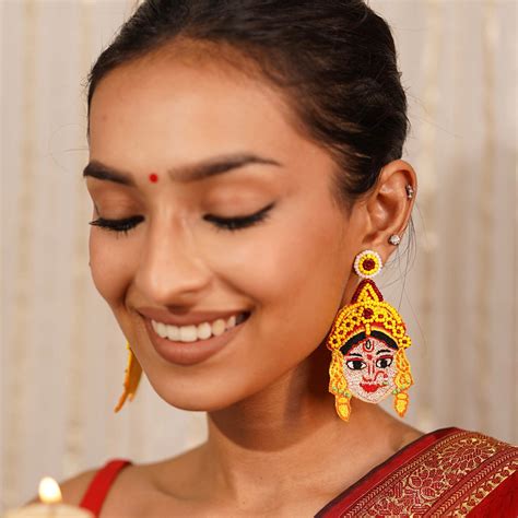 Choti Maa Handmade Durga Beaded Earrings – A Little Extra