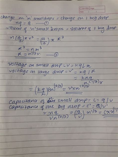 N identical drops are charged to v volt each. if they coalesce to form ...