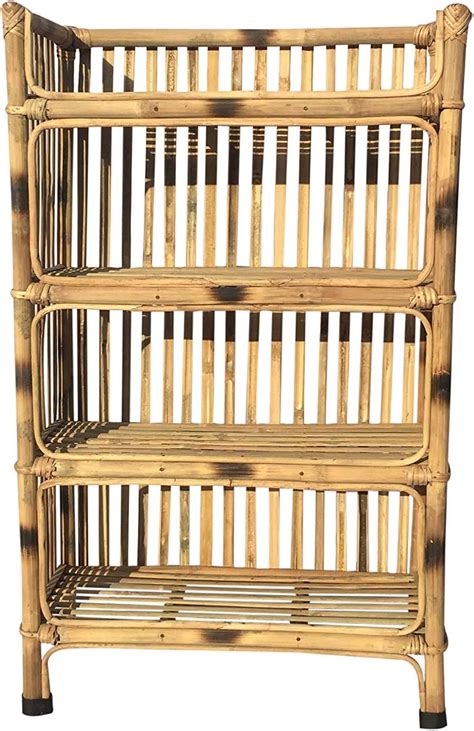 Avika All INDIA HANDICRAFTS Bamboo Books and Shoes Rack, Brown : Amazon ...