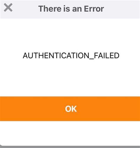 Image result for Authentication Failed Fix