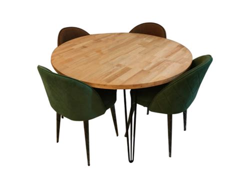 Buy Ashley 4 Seater Round Dining In Rubber Wood With Noel Chairs ...