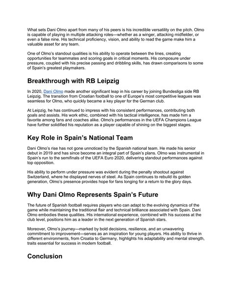 Why Dani Olmo Is the Future of Spanish Football | PDF