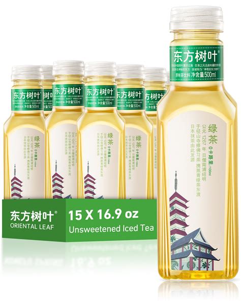 Amazon.com : ORIENTAL LEAF Unsweetened Iced Tea – Bottled Green Tea, 16 ...