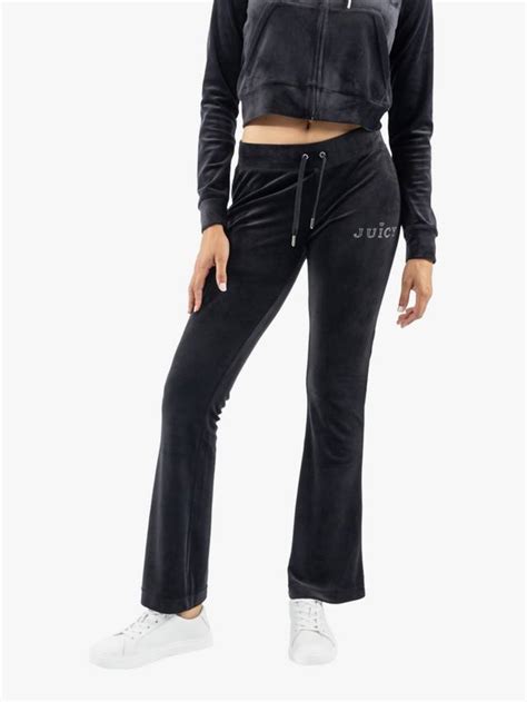 Juicy Couture Regal Lisa Velour Flared Joggers, Black