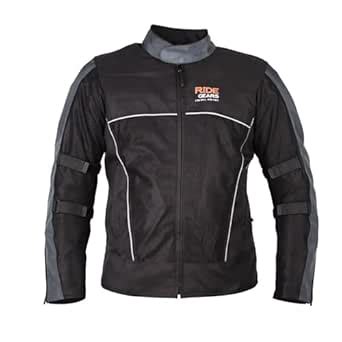 RIDEGEARS Men Ride Gears Riding Jacket, Black/Dark Grey, Size Large ...